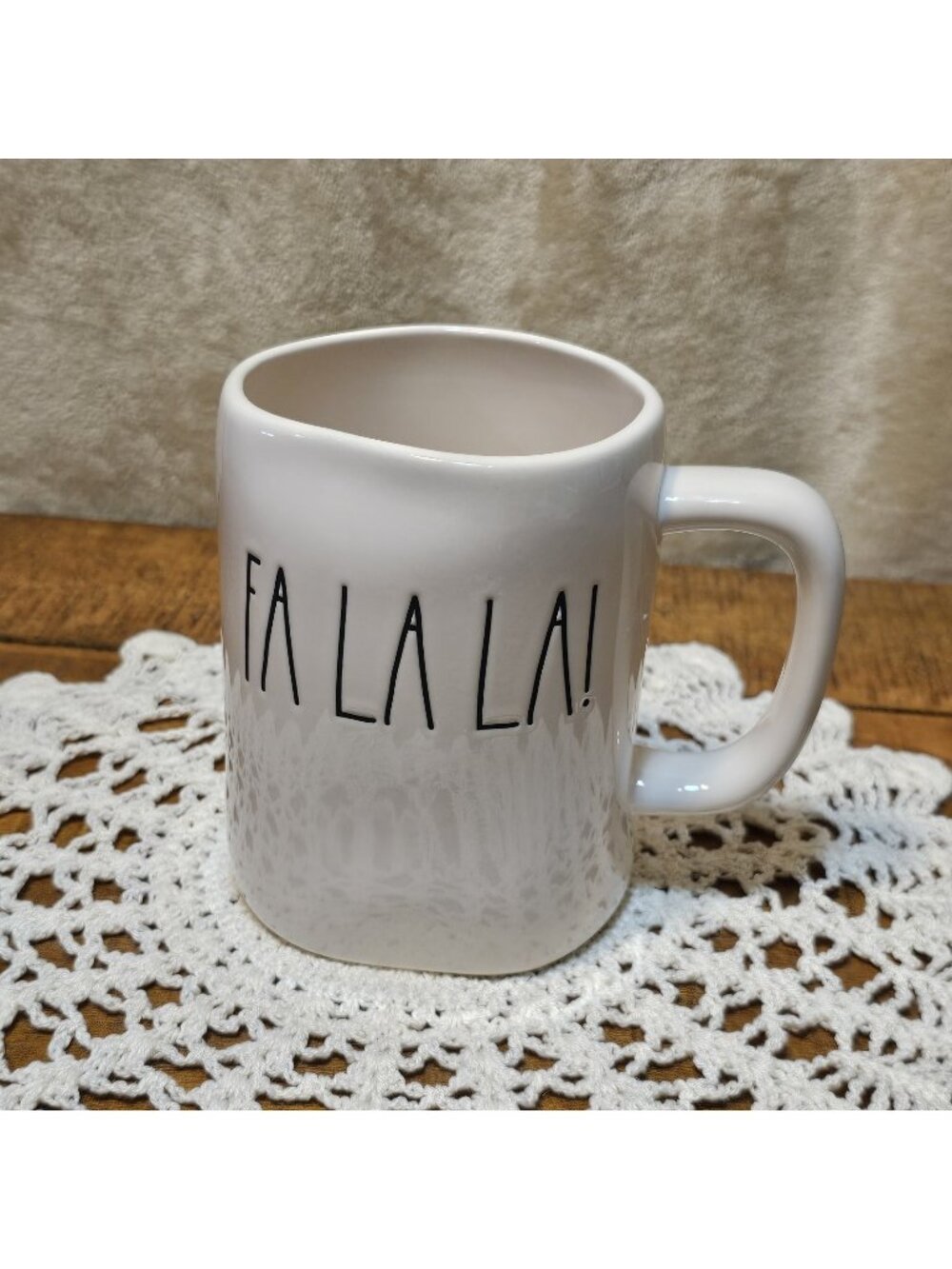 RAE DUNN LARGE LETTER FA LA LA! NEW MUG FROM ARTISAN COLLECTION